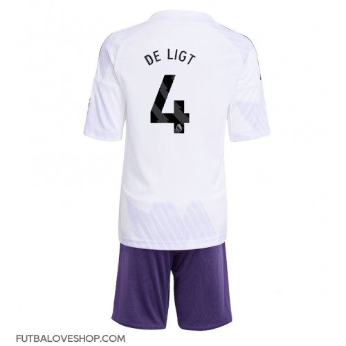 Dres Manchester United Matthijs de Ligt #4 Preč pre deti 2025-26 Krátky Rukáv (+ trenírky)